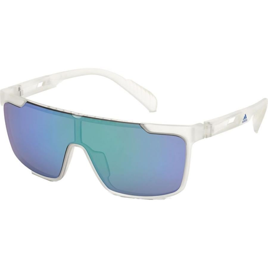一番の アディダス adidas メンズ スポーツサングラス Sport Flat Top Shield Sunglasses Crystal スポーツサングラス