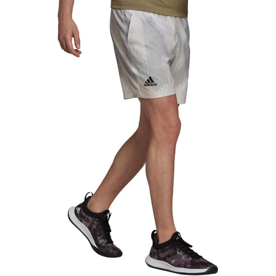 有名人芸能人 ボトムス パンツ アディダス Adidas メンズ One White Grey Shorts Tennis Printed ボトムス パンツ ショートパンツ テニス メンズ Adidas アディダス テニス ウエア