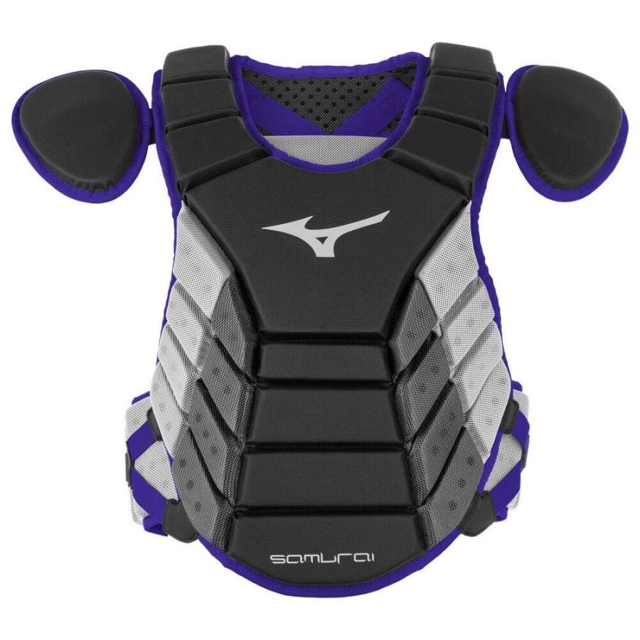 流行に ミズノ Mizuno ユニセックス 野球 チェストプロテクター プロテクター Adult Samurai Catcher S Chest Protector Black Purple 流行に Www Greekexclusiveproperties Com