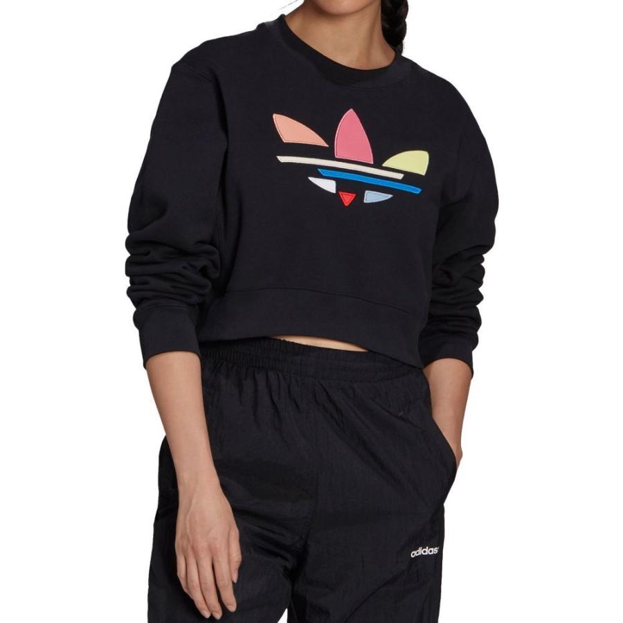 アウトレット 送料無料 Adidas Black Sweatshirt Cropped Trefoil トップス クロップド スウェット トレーナー レディース Adidas アディダス レディース スウェット トレーナー アディダス トップス Www Rankinengineering Com