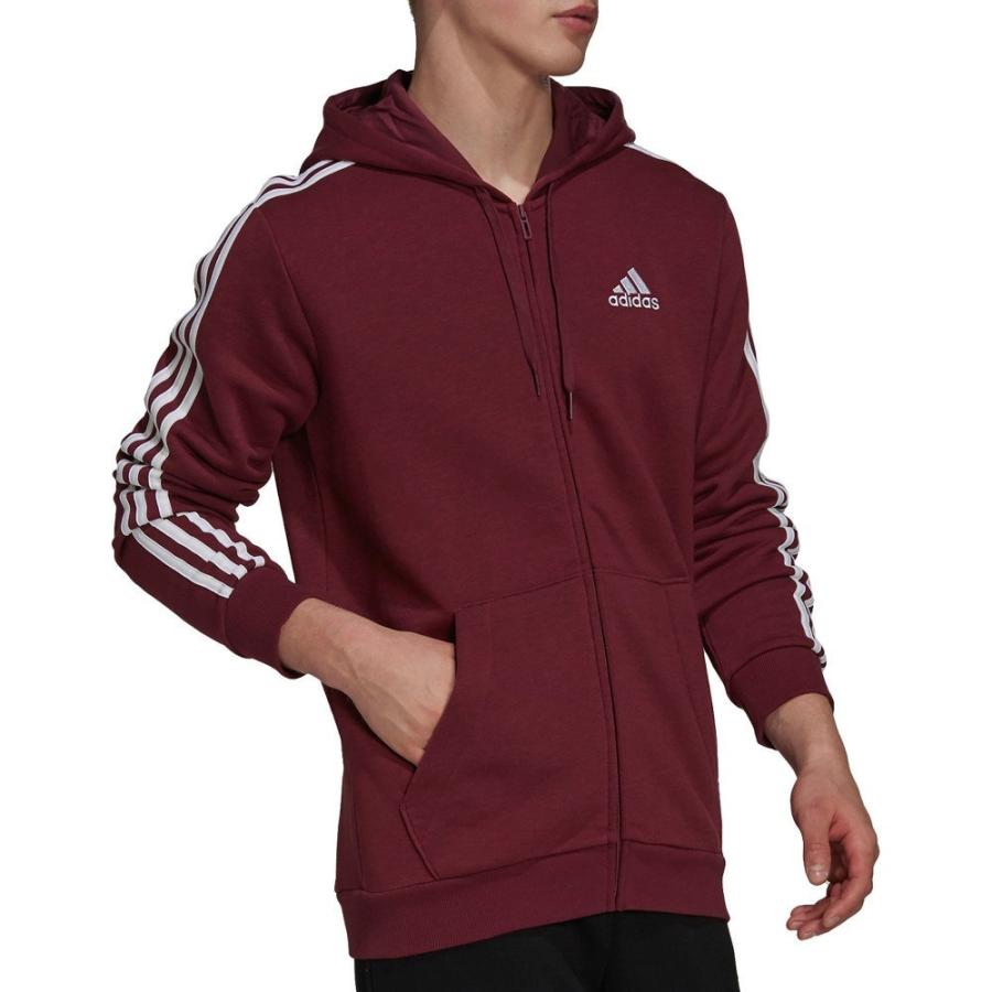 中古 Fleece Essentials トップス パーカー スキー スノーボード メンズ Adidas アディダス スキー スノーボード メンズ トップス アディダス Adidas 3 Stripes Crimson Victory Hoodie Zip Full ウエア