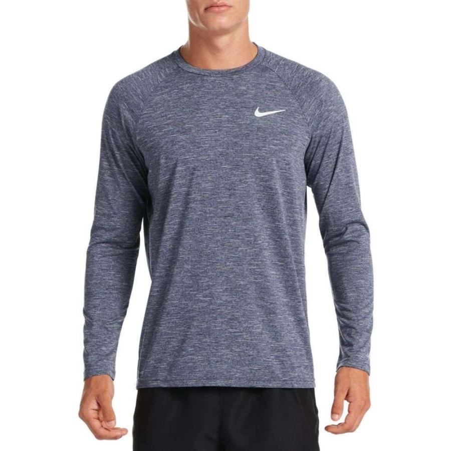 ナイキ Nike メンズ ラッシュガード 水着 ビーチウェア Heathered Long Sleeve Rash Guard Midnight Navy Mohmmadiyon Com