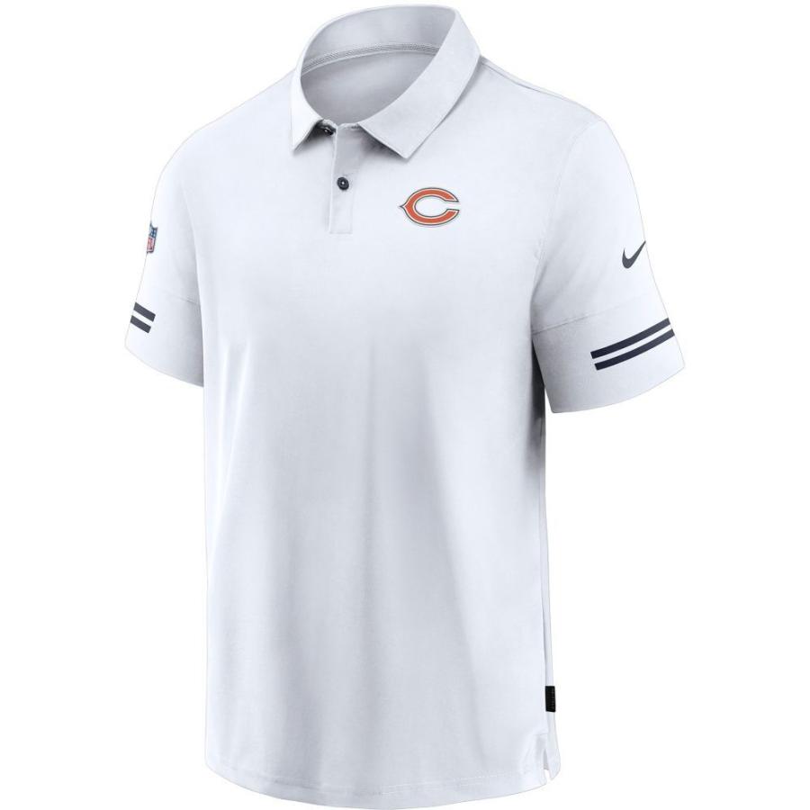 【 大感謝セール】 ナイキ Nike メンズ ポロシャツ トップス Chicago Bears Team Logo White Polo ポロシャツ