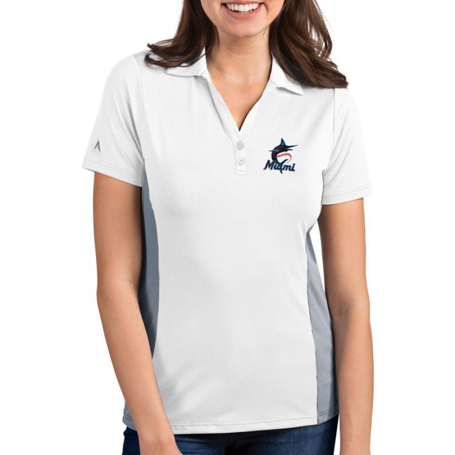 安いそれに目立つ アンティグア Antigua レディース ポロシャツ トップス Miami Marlins Venture White Performance Polo 送料無料 Staging Uneltemania Ro
