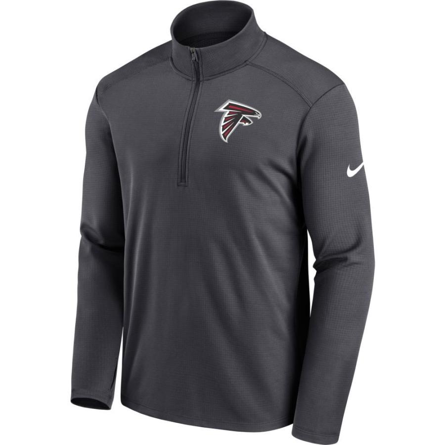 2年保証 メンズ Nike ナイキ トップス メンズ ナイキ Nike トップス Pullover Half Zip Grey Pacer Logo Falcons Atlanta トップス