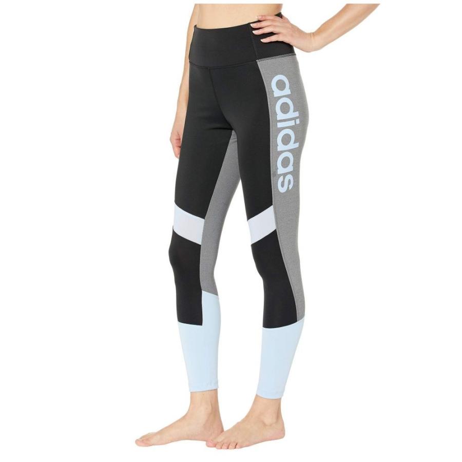 驚きの値段 レディース Adidas アディダス レディース スパッツ レギンス アディダス Adidas スパッツ レギンス Blue Black Glow Tights Linear High Rise Length 7 8 Designed 2 Move インナー 下着 下着 靴下 部屋着 Sosmanaus Com