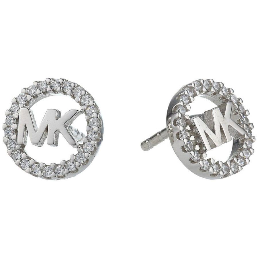 【おすすめ】 コース マイケル Michael Silver Earrings Studs Logo Pave Silver Sterling Metal-Plated Precious イヤリング・ピアス レディース Kors イヤリング