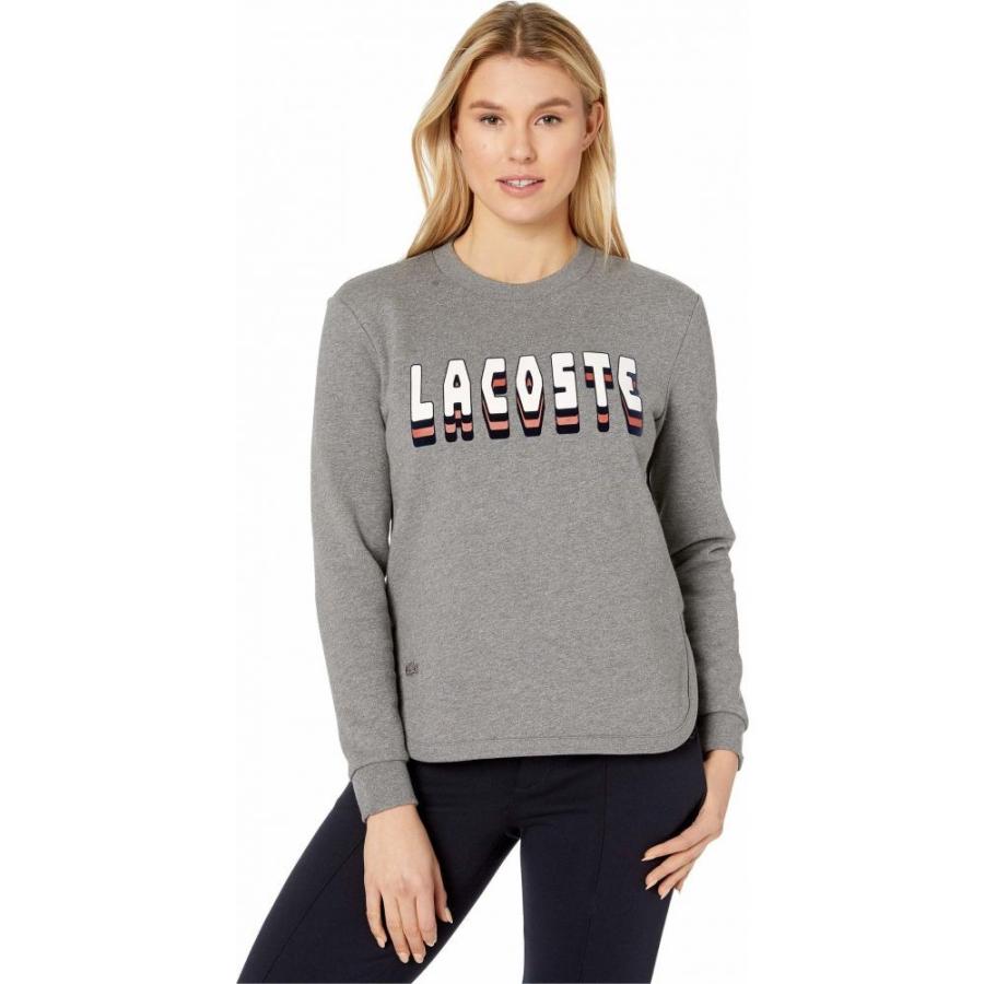 ラコステ Lacoste レディース スウェット トレーナー トップス Long Sleeve Brushed Fleece Logo Sweatshirt Stone Chine Www Fakfakkab Go Id