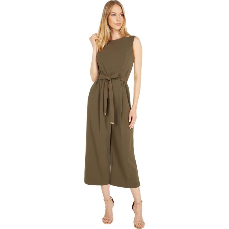 アウトレット 正規 品 トミー ヒルフィガー Tommy Hilfiger レディース オールインワン ジャンプスーツ ワンピース ドレス Cropped Scuba Crepe Jumpsuit Olive セール商品 Omassci Com