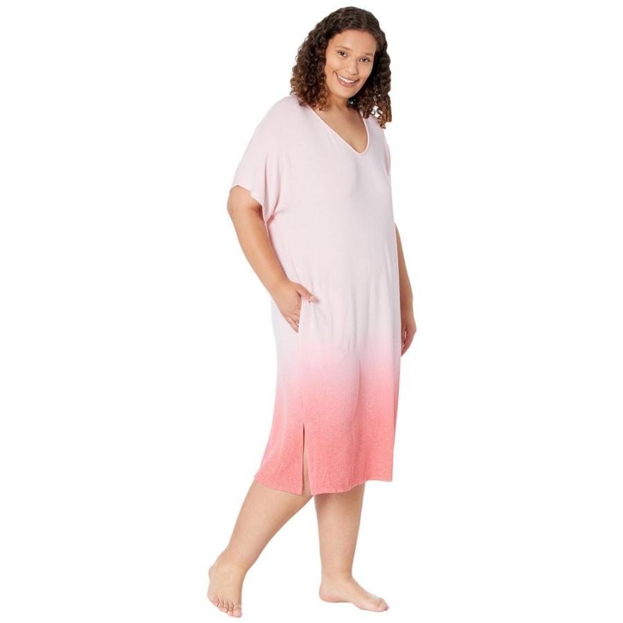 【返品不可】 ダナ キャラン ニューヨーク Donna Karan レディース パジャマ・トップのみ 大きいサイズ Sleepwear Plus Size Sweater Knit Sleepshirt Peach Marl Dip Dye パジャマ