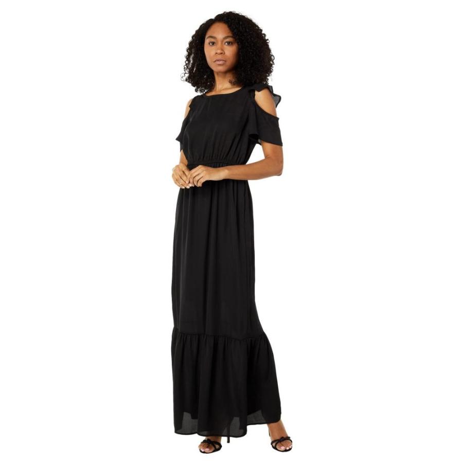 【予約中！】 ボボウ Bobeau Black Dress Sleeve Flounce Cold-Shoulder ワンピース・ドレス ワンピース レディース ワンピース