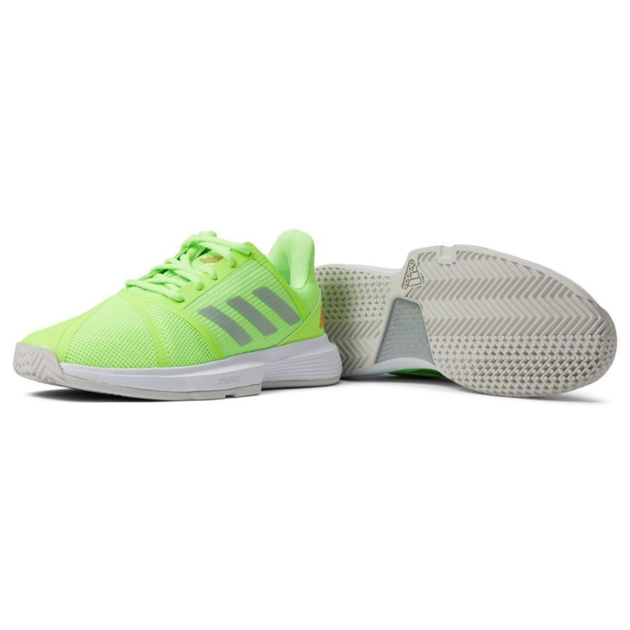 大人気新品 テニス レディース Adidas アディダス テニス レディース シューズ 靴 アディダス Adidas シューズ 靴 Metallic White Green Silver Signal Bounce Courtjam テニス Unipnl Com Br