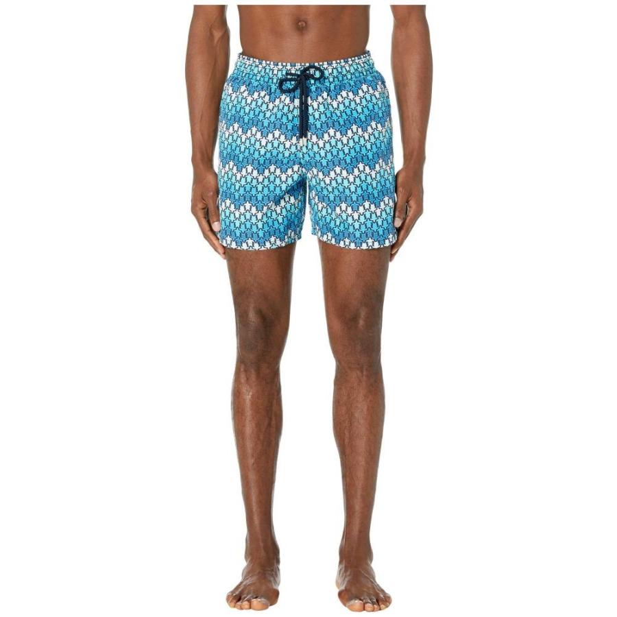 ヴィルブレクイン Vilebrequin メンズ 海パン 水着 ビーチウェア Moorea Herringbone Turtles Swim Trunks Blue Marine Dogonhattan Com