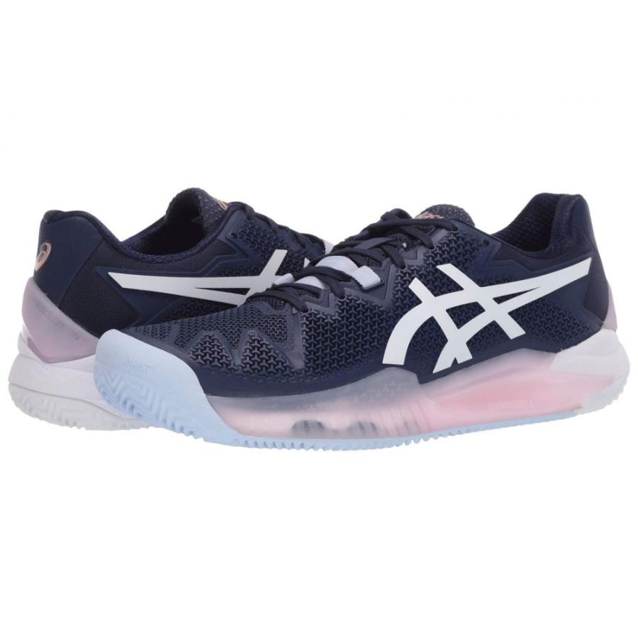 【国内在庫】 アシックス ASICS レディース テニス シューズ・靴 Gel-Resolution 8 Clay Peacoat/White, 韓国発北欧風子供服 TheJany 6beeadec