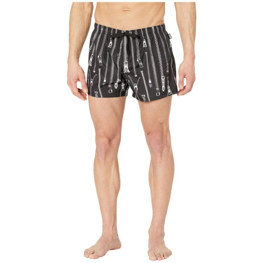 モスキーノ Moschino メンズ 海パン 水着 ビーチウェア Zip Swim Trunks Black Domicimm Fr