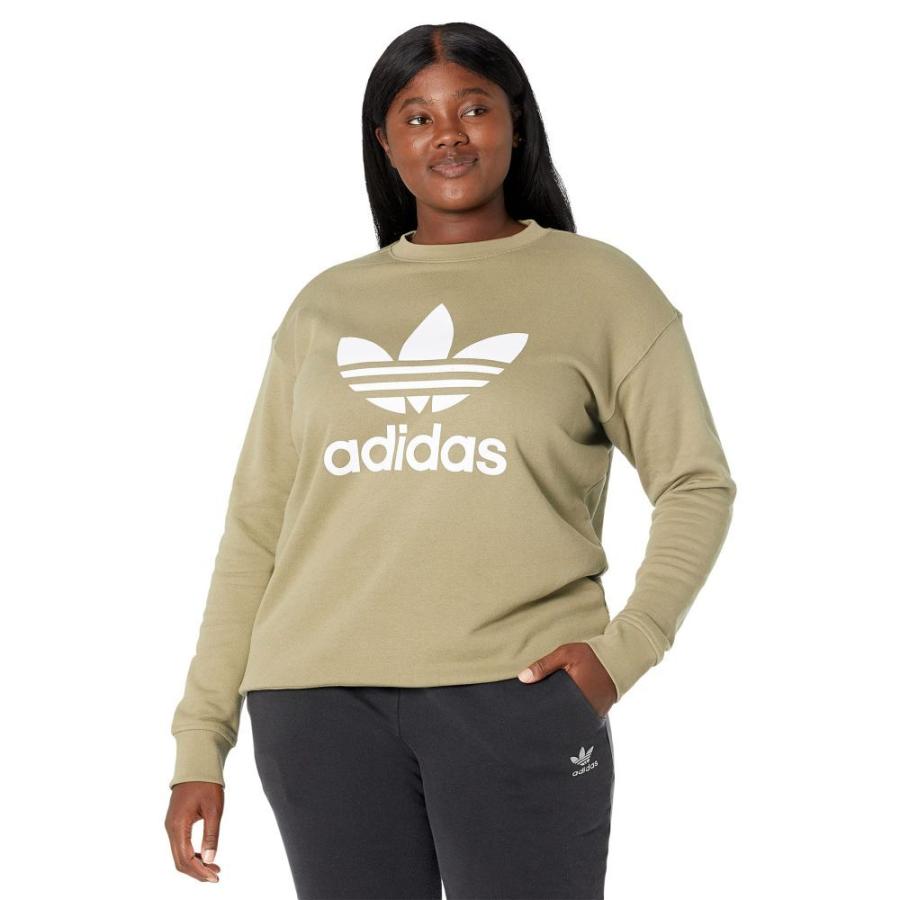 超歓迎された 大きいサイズ スウェット トレーナー レディース Originals Adidas アディダス スウェット トレーナー アディダス Originals Adidas トップス Green Orbit Sweatshirt Crew Trefoil Size Plus トップス Www Rankinengineering Com