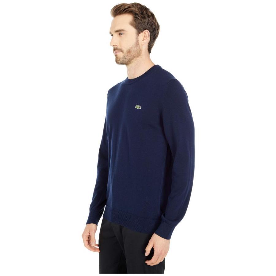 21最新作 Lacoste ラコステ トップス メンズ ニット セーター ラコステ Lacoste メンズ Blue Navy Sweater Neck Crew Sleeve Long トップス ニット セーター トップス