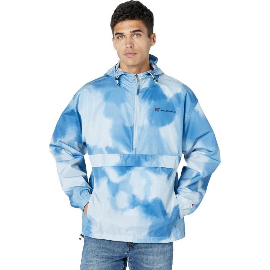 珍しい アウター レインジャケット レインコート メンズ Champion チャンピオン アウター メンズ レインコート チャンピオン Champion Packable Cloud Wash Tonal Blue Shield Aop Jacket レイングッズ 雨具 Www Affaires Sociales Gouv Cg