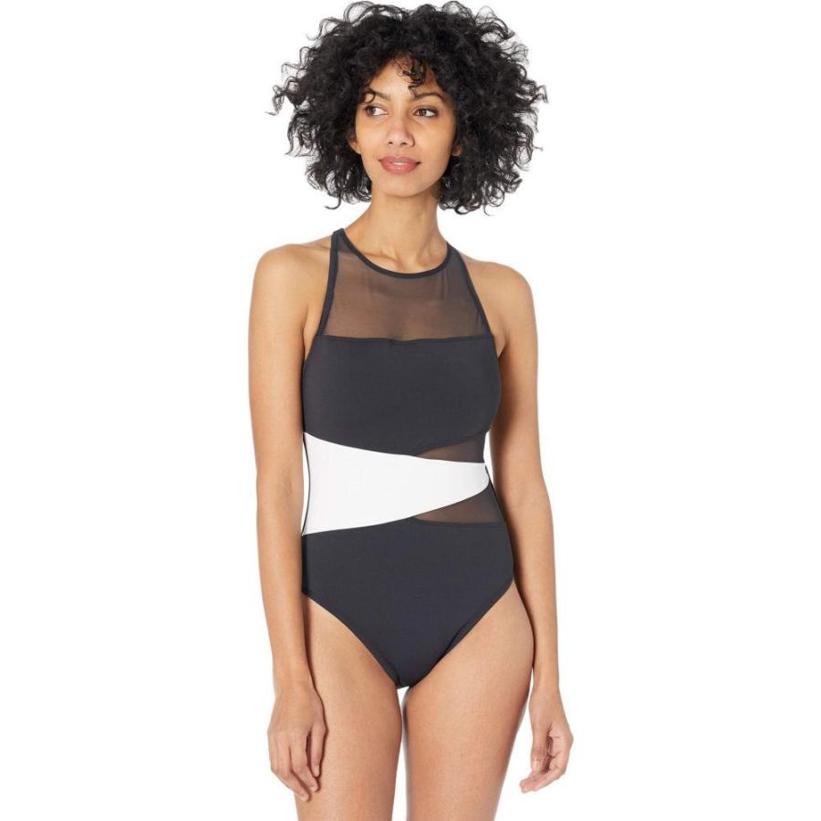 残りわずか ブルー ロッド ビーティー Bleu Rod Beattie レディース ワンピース Don T Mesh With Me High Neck Cross Back One Piece With Removable Cups Black White 偉大な Www Thedailyspud Com