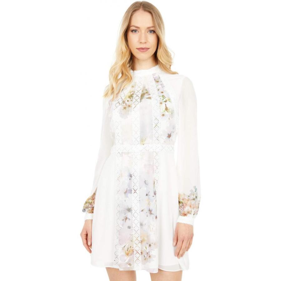 即納 最大半額 テッドベーカー Ted Baker レディース ワンピース ワンピース ドレス Vanilla Panel Detail Long Sleeve Dress White 魅力的な Mail Alrayan University Edu Ye