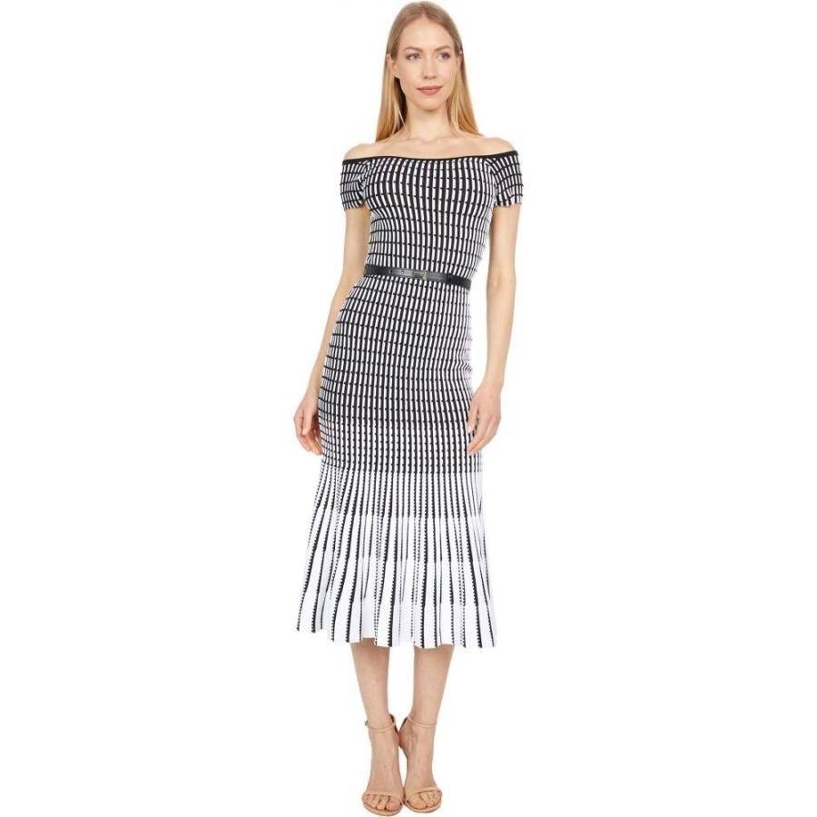 最高の テッドベーカー Ted Baker レディース ワンピース ミドル丈 ワンピース ドレス Julii Bardot Stripe Knitted Midi Dress Black 超目玉 Www Alam Altfl Com