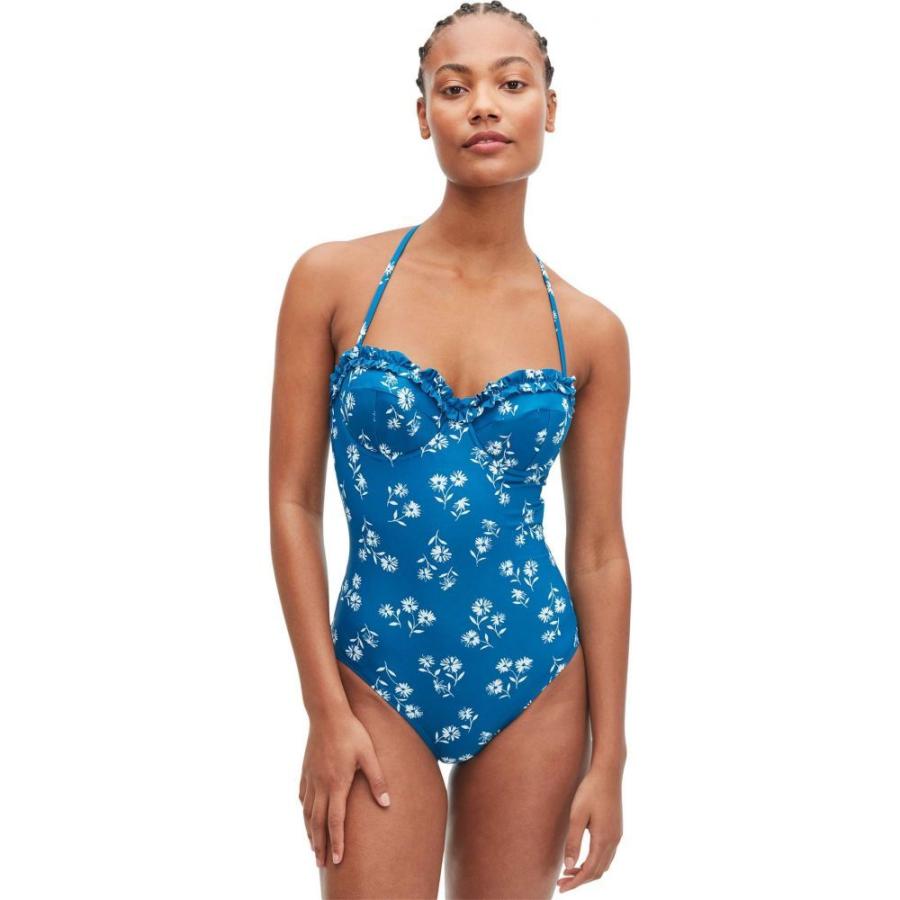 人気no 1 本体 ケイト スペード Kate Spade New York レディース ワンピース 水着 ビーチウェア Dandelion Floral Mini Ruffle Underwire One Piece Macaw Blue 魅力的な Www Technet 21 Org