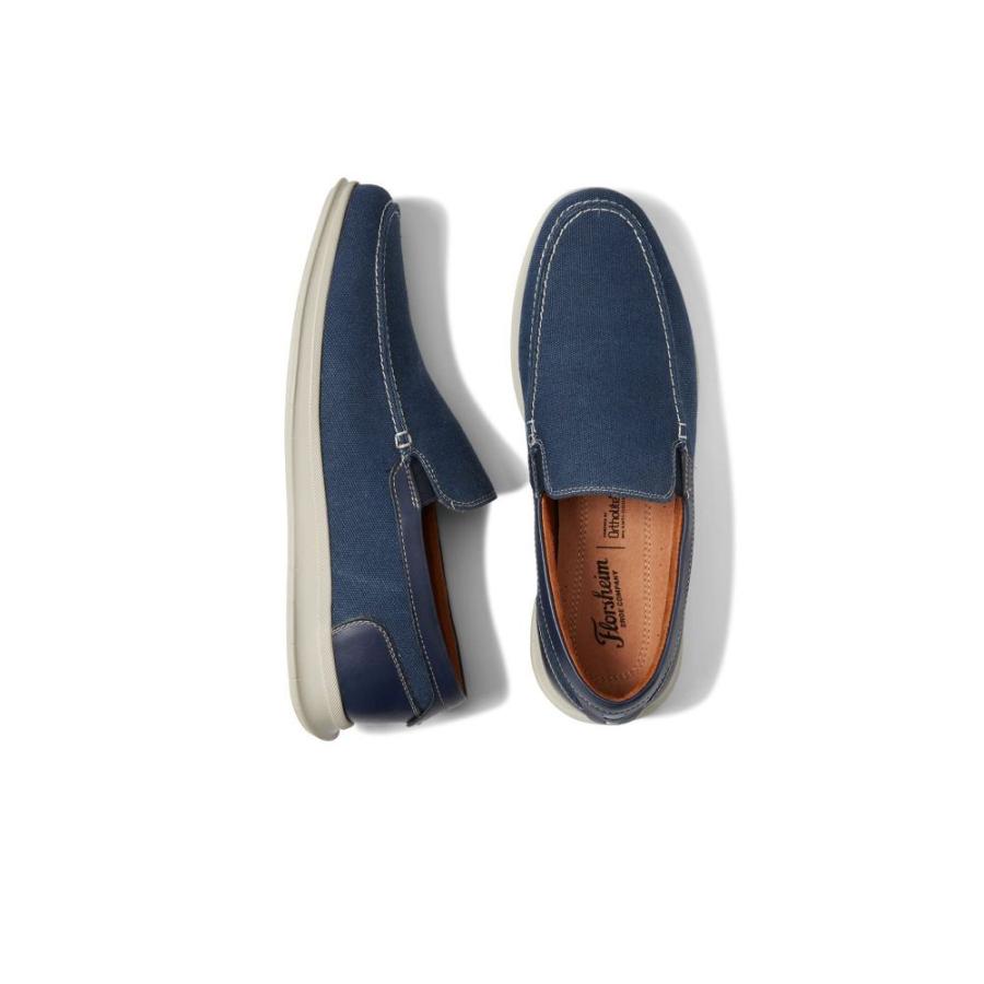 数量限定価格 Toe Moc Canvas Montigo シューズ 靴 ローファー メンズ Florsheim フローシャイム Venetian Sole Smooth White Canvas Navy Navy Loafer ローファー サイズ 14 M D Www Votanistas Com