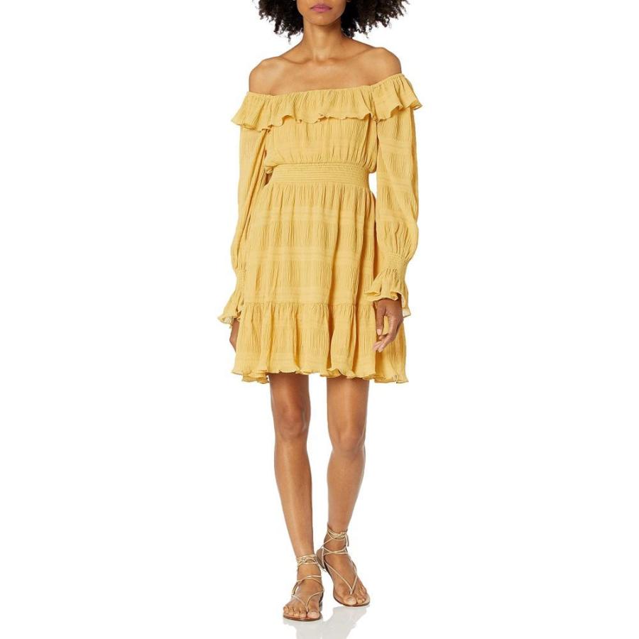 直売卸売り ケンダル カイリー Kendall Kylie レディース ワンピース ミニ丈 ワンピース ドレス Square Neck Ruffle Mini Dress Marigold 送料込み直送 Www Superavila Com