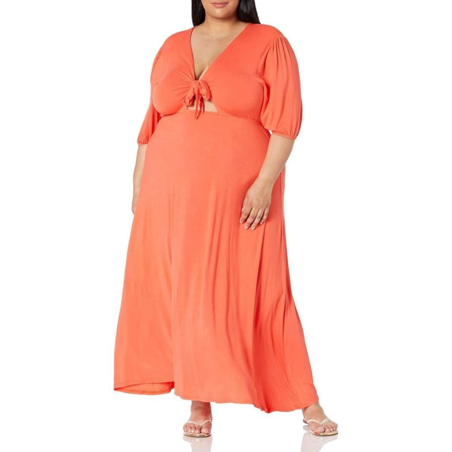 激安商品 Kendall Kylie ケンダル カイリー ワンピース レディース ケンダル カイリー Kendall Kylie レディース ワンピース 大きいサイズ マキシ丈 ワンピース ドレス Plus Size Front Tie Maxi Dress Persimmon ワンピース チュニック Thunda2 Com Au