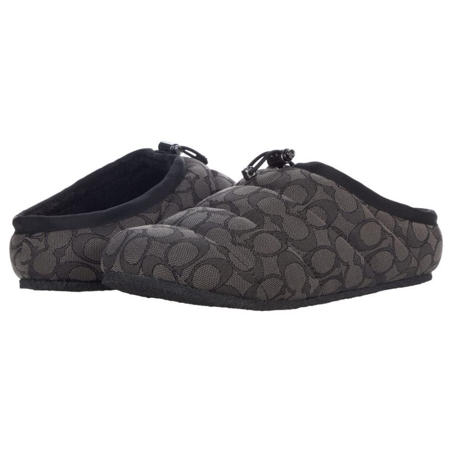 オープニング大セール Coach コーチ シューズ 靴 メンズ スリッパ コーチ Coach メンズ Smoke Black Slipper Jacquard Signature シューズ 靴 スリッパ 下着 靴下 部屋着