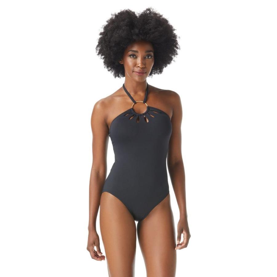直販超安い ヴィンス カムート Vince Camuto レディース ワンピース 水着 ビーチウェア Serengeti Shades Logo Ring Cutout Halter One Piece Black ショッピングサイト Ssl Daikyogo Or Jp