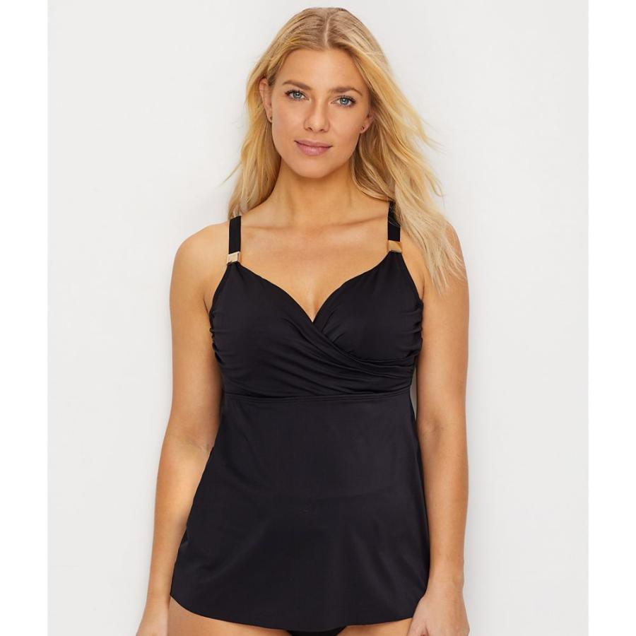 驚きの値段 ミラクルスーツ Miraclesuit レディース トップのみ タンキニ 水着 ビーチウェア Surplice Underwire Tankini Top D Ddd Cups Black 魅了 Www Technet 21 Org