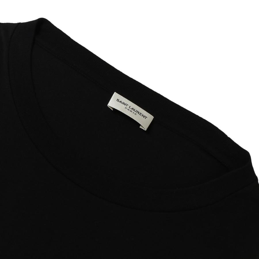 【即納】イヴ サンローラン SAINT LAURENT メンズ Tシャツ トップス T-shirt 480406 Black ロゴプリント クルーネック 半袖 カットソー オーバーサイズド｜fermart2-store｜04