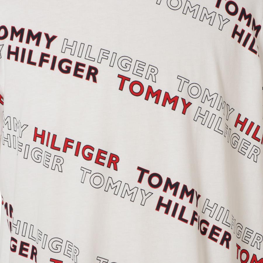 【即納】トミー ヒルフィガー TOMMY HILFIGER メンズ Tシャツ トップス Tee  09T4217 White クルーネック 半袖 ロゴ 総柄 カットソー｜fermart2-store｜03