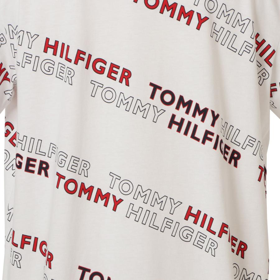 【即納】トミー ヒルフィガー TOMMY HILFIGER メンズ Tシャツ トップス Tee  09T4217 White クルーネック 半袖 ロゴ 総柄 カットソー｜fermart2-store｜04