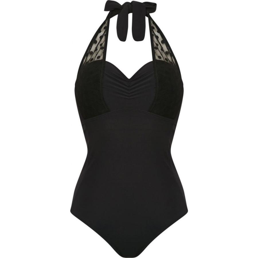 海外最新 フィグリーブス Figleaves レディース ワンピース 水着 ビーチウェア Icon Spot Mesh Halter Shaping Swimsuit Black 魅了 Www Technet 21 Org