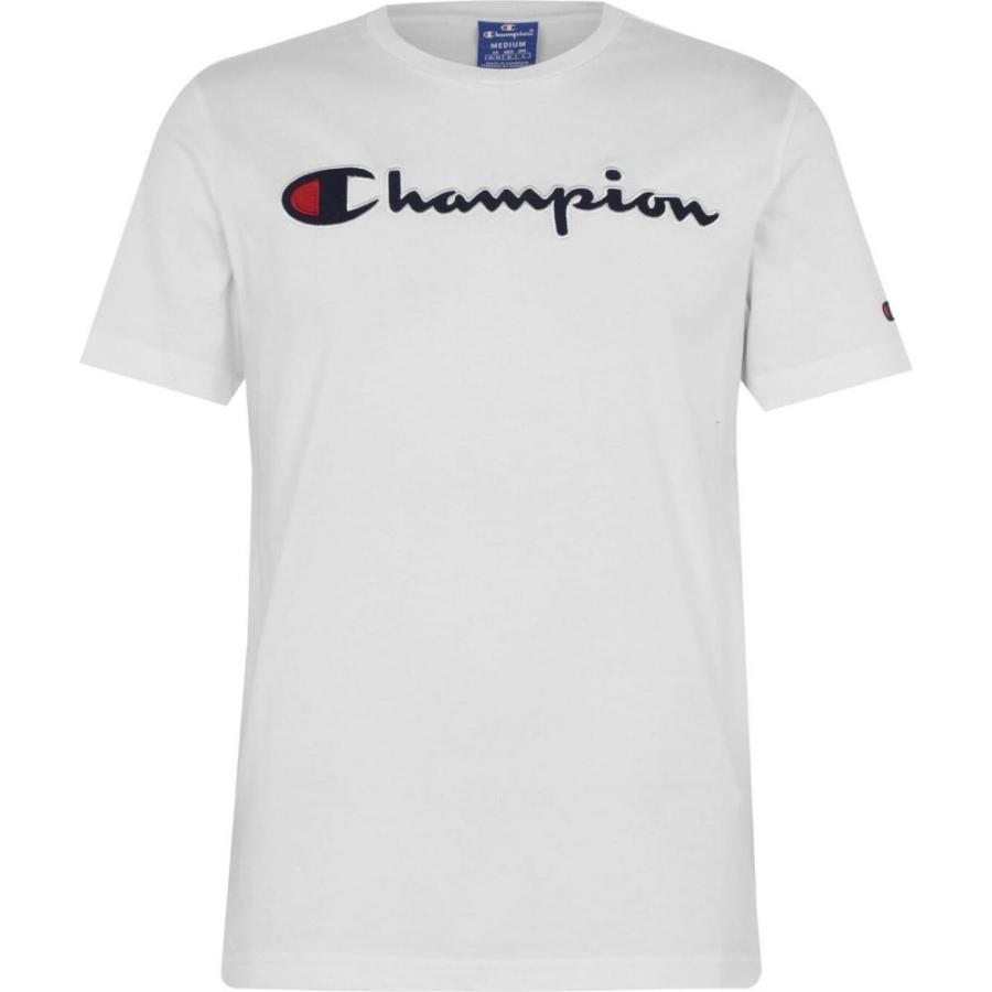 お手軽価格で贈りやすい ロゴTシャツ Tシャツ メンズ Champion チャンピオン トップス WW White Shirt T Logo Chest 半袖