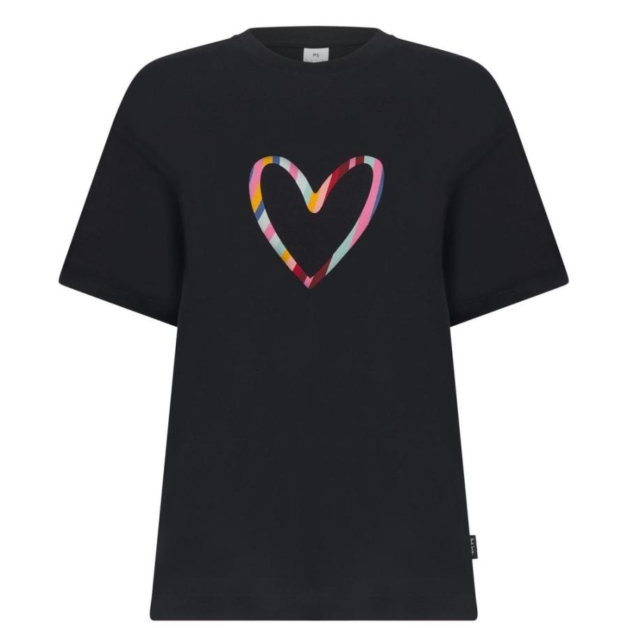 ポールスミス Ps Paul Smith レディース Tシャツ トップス Big Swirl T Shirt Black Zohmfeutye レディースファッション Junoimportadora Com Br