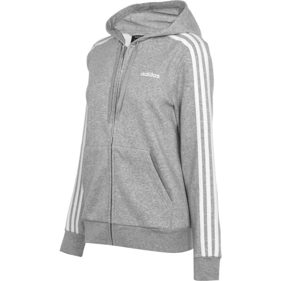 アディダス Adidas レディース パーカー トップス Adidas Zip Fleece Zip Track Top レディースファッション Hoodie Med Grey