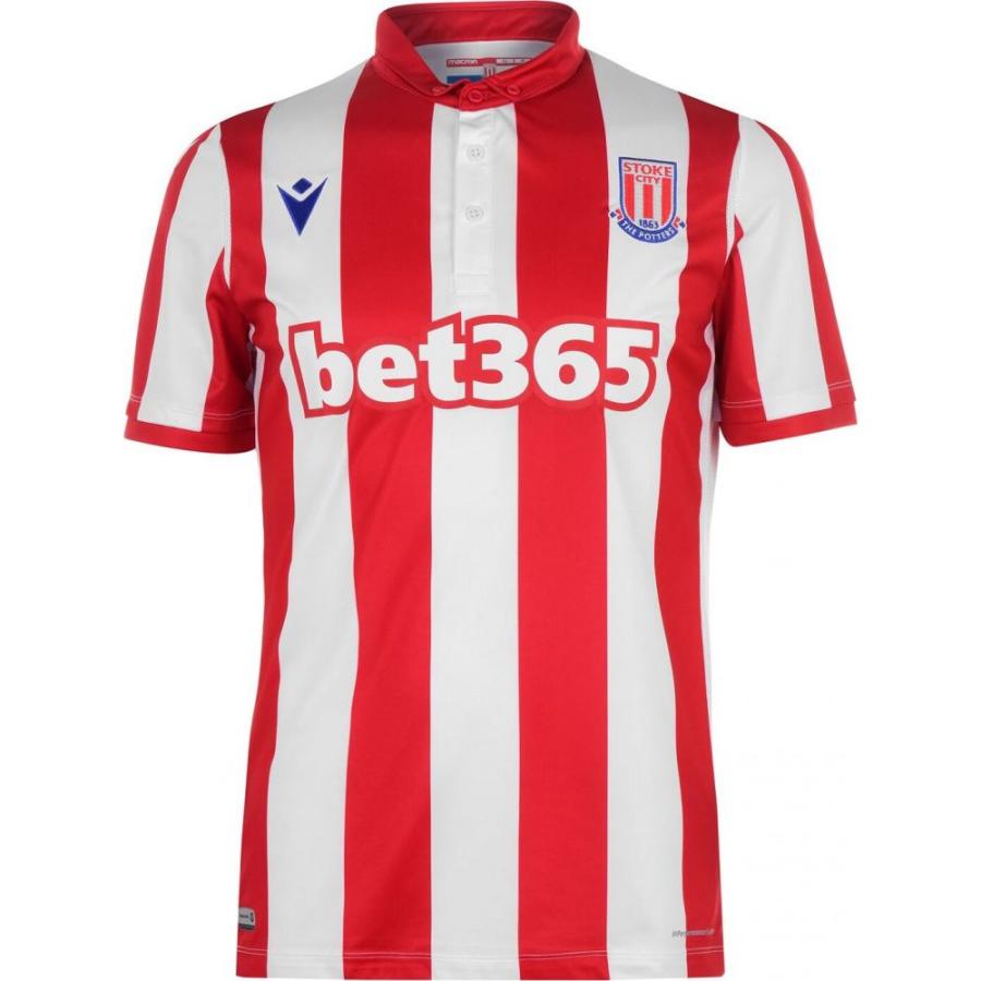 配送員設置送料無料 マクロン Macron メンズ サッカー トップス Stoke City Home Shirt 19 White Red 最先端 Prabhatdubey Com