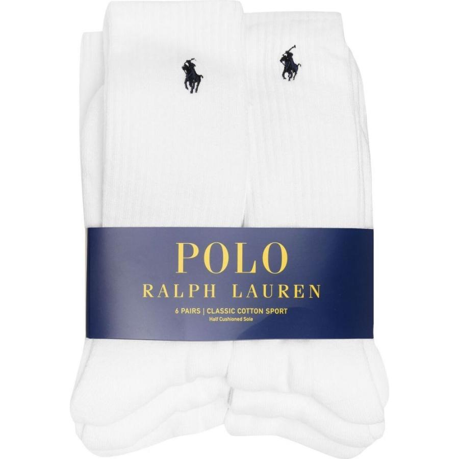 激安 新作 ラルフ メンズ ソックス ローレン ラルフ Lauren Ralph Polo ローレン White Socks Crew Pack 6 インナー 下着 ソックス メンズ Lauren Ralph Polo 靴下 Hotelmayu Com