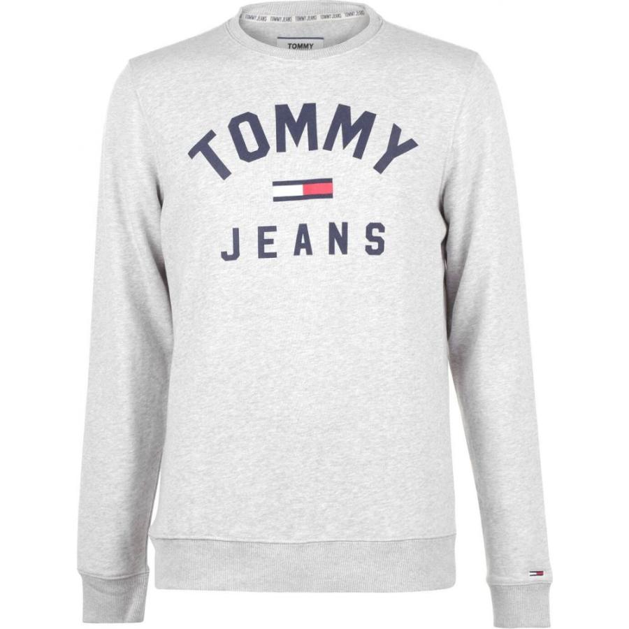最高の品質 トップス スウェット トレーナー メンズ Jeans Tommy ジーンズ トミー メンズ スウェット トレーナー ジーンズ トミー Jeans Tommy Essential Grey Sweatshirt Crew Flag トップス