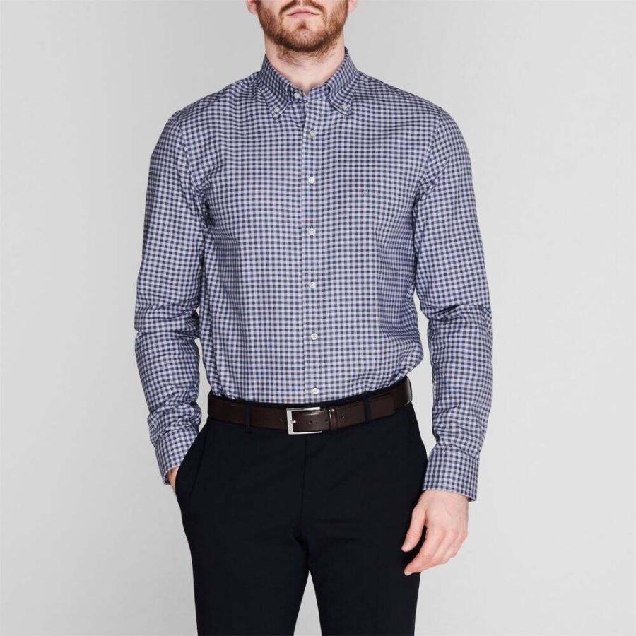 超激安 カルバンクライン Calvin Klein メンズ シャツ トップス Check Shirt Blue 長袖 サイズ 16 Inch Panero Shop