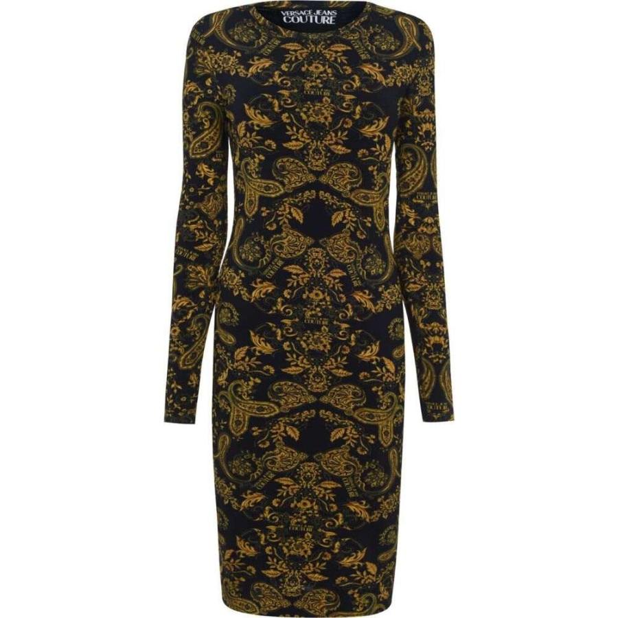 柔らかな質感の Versace ヴェルサーチ レディース ワンピース ヴェルサーチ Couture Jeans Versace Jeans Black Dress Mini Baroque ワンピース ドレス ミニ丈 ワンピース レディース Couture ワンピース チュニック