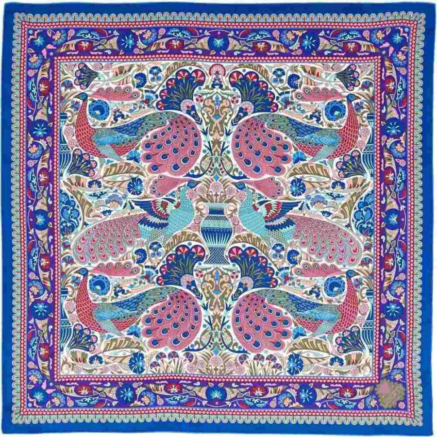 リバティ Liberty London レディース マフラー スカーフ ストール Peacock Garden 70 X 70 Silk Twill Scarf Liberty Blue Jsonic Ca