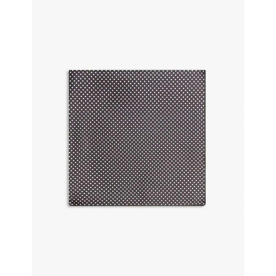 イートン Eton メンズ ハンカチ チーフ Polka Dot Silk Pocket Square Black Revoke Teslathemes Com