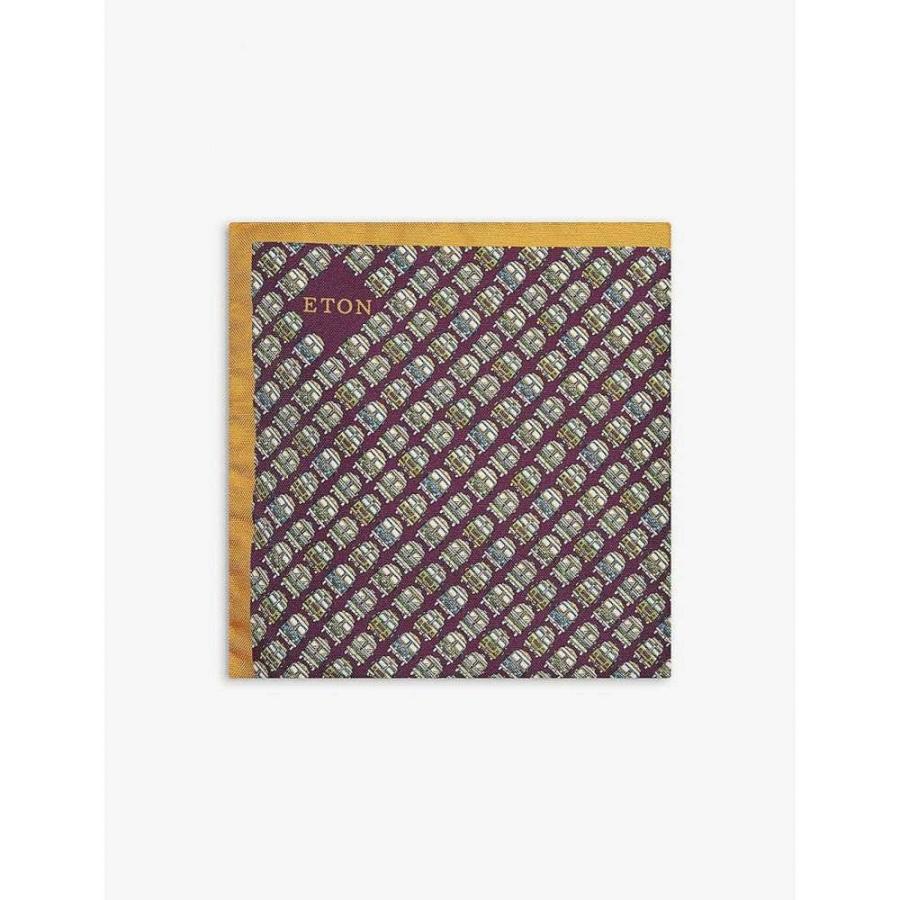 イートン Eton メンズ ハンカチ チーフ Camper Van Silk Pocket Square Purple Winestyles Jp