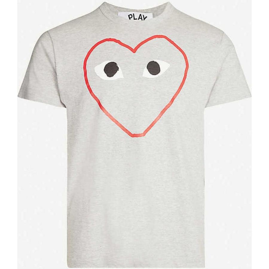 コム デ ギャルソン Comme Des Garcons Play メンズ Tシャツ トップス Cdg Empty Heart Tee Grey Apaproduction Fr