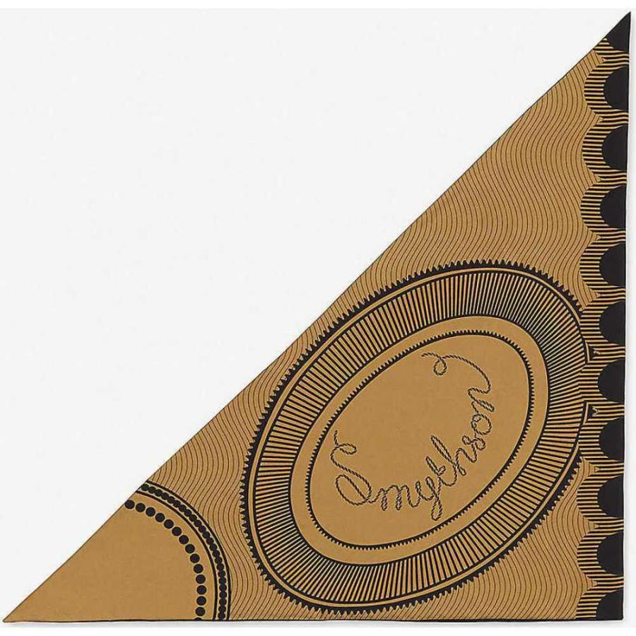 スマイソン Smythson レディース マフラー スカーフ ストール Swirl Logo Print Silk Triangle Scarf Tan Www Uzemnisa Sk
