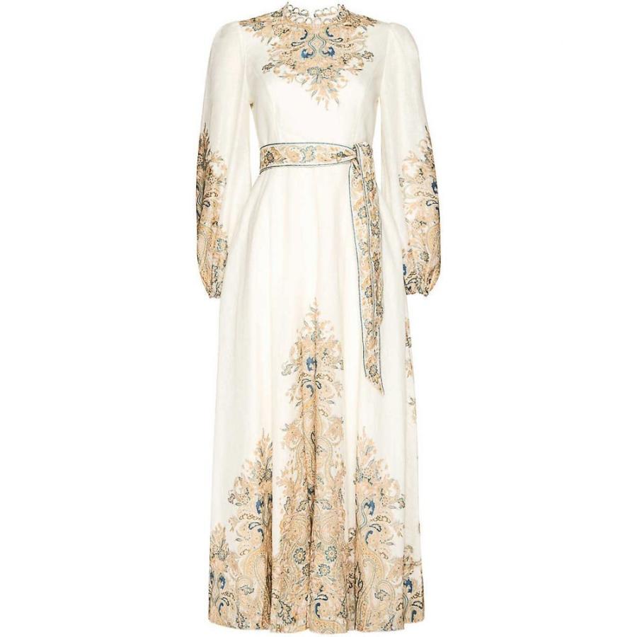 ジマーマン Zimmermann レディース ビーチウェア ワンピース ドレス 水着 ビーチウェア Freja Self Tie Paisley Cotton Maxi Dress Ivory Fleur Paisley Rainbowbookclub Org